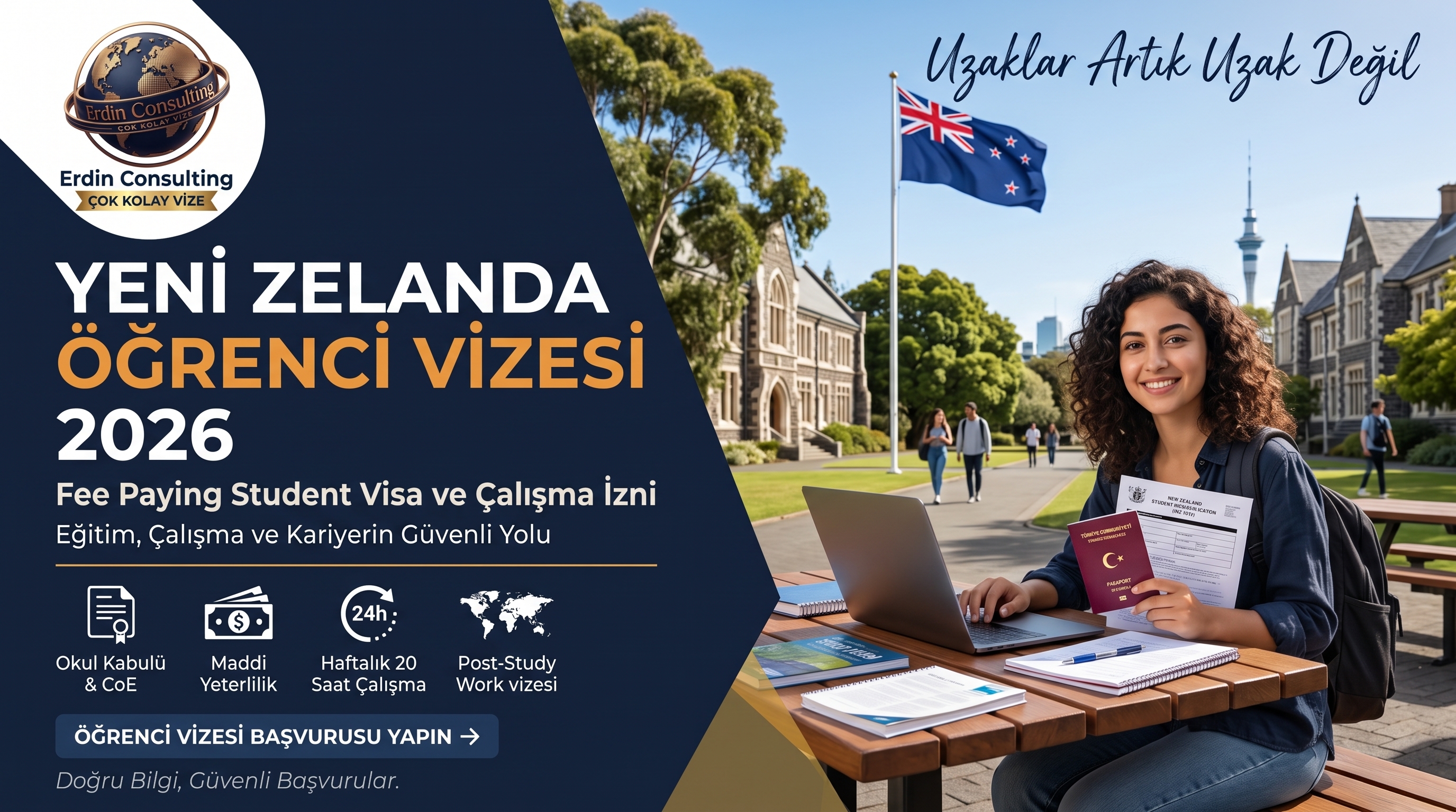 Yeni Zelanda Öğrenci Vizesi 2026: Şartlar ve İzinler