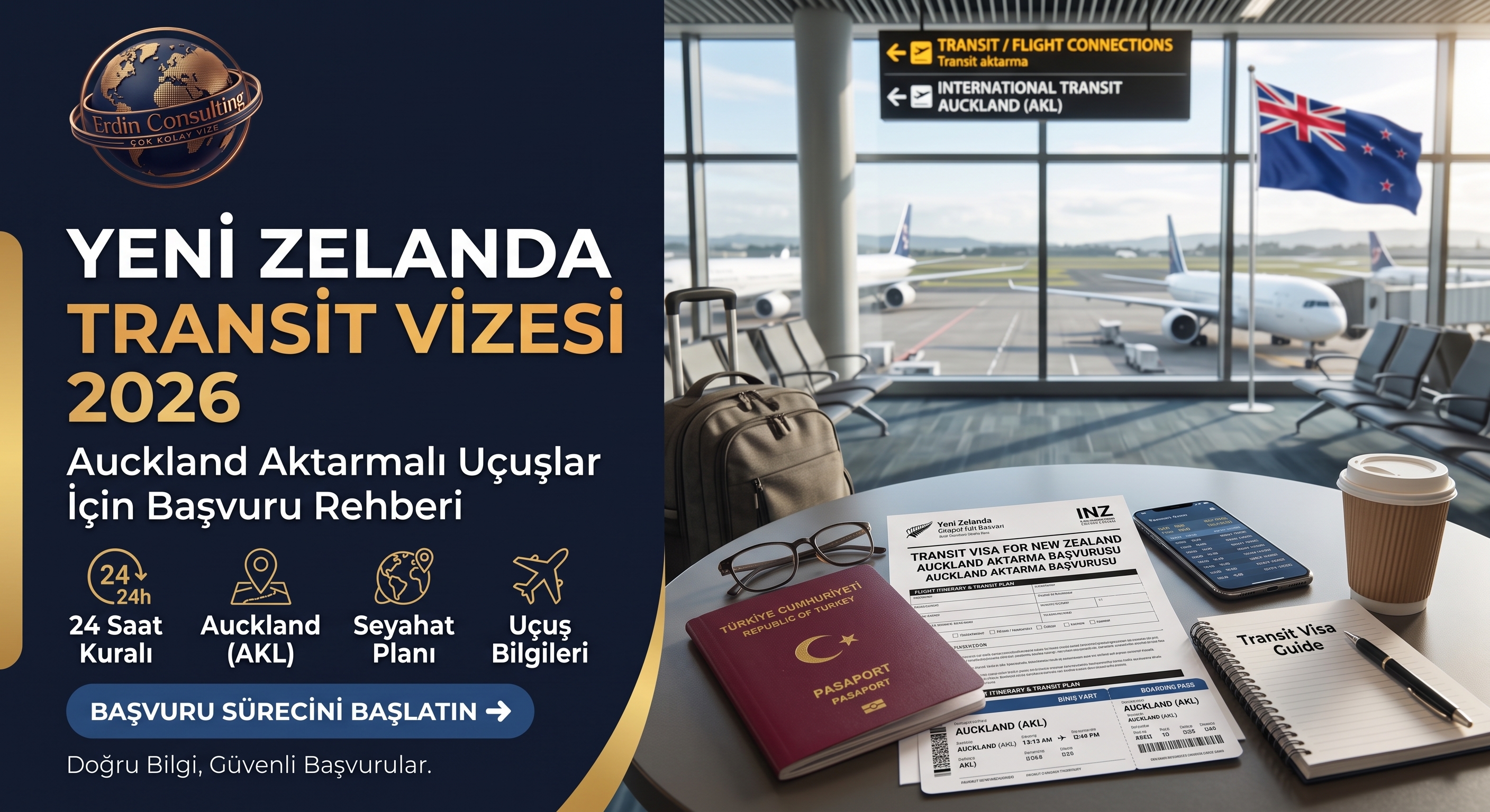 Yeni Zelanda Transit Vizesi 2026: Auckland Aktarma Şartları